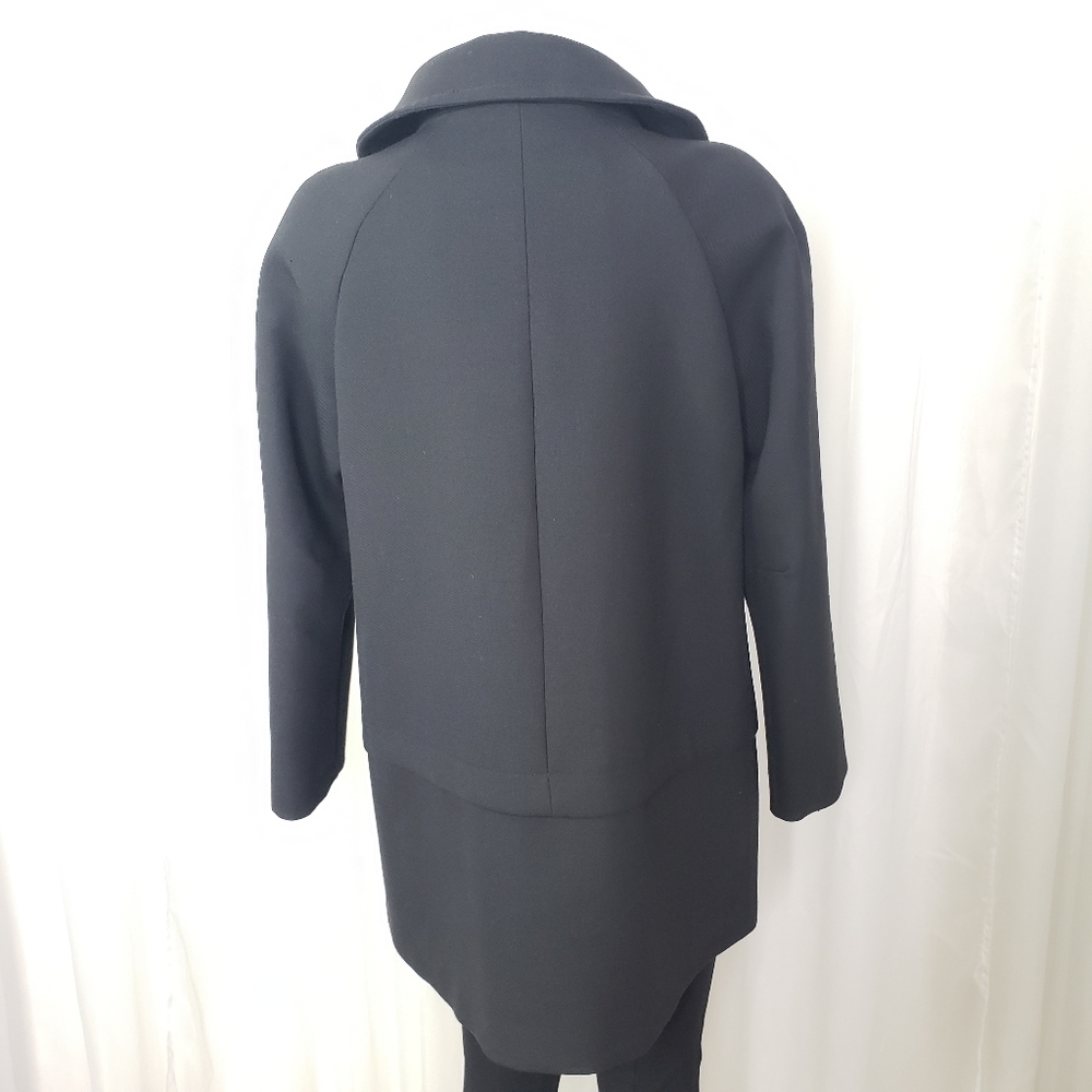 Zara Basic Black Wool Blend Coat Jacket Size Xl - image 7